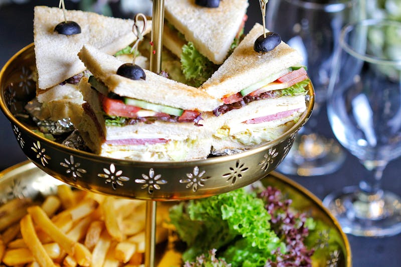 Club sandwich with turkey and bacon