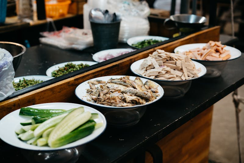 Cafe Rio kitchen with fresh ingredients being prepared